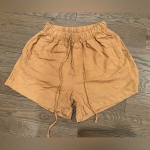 Thread supply xs brown linen/rayon shirt with pockets.